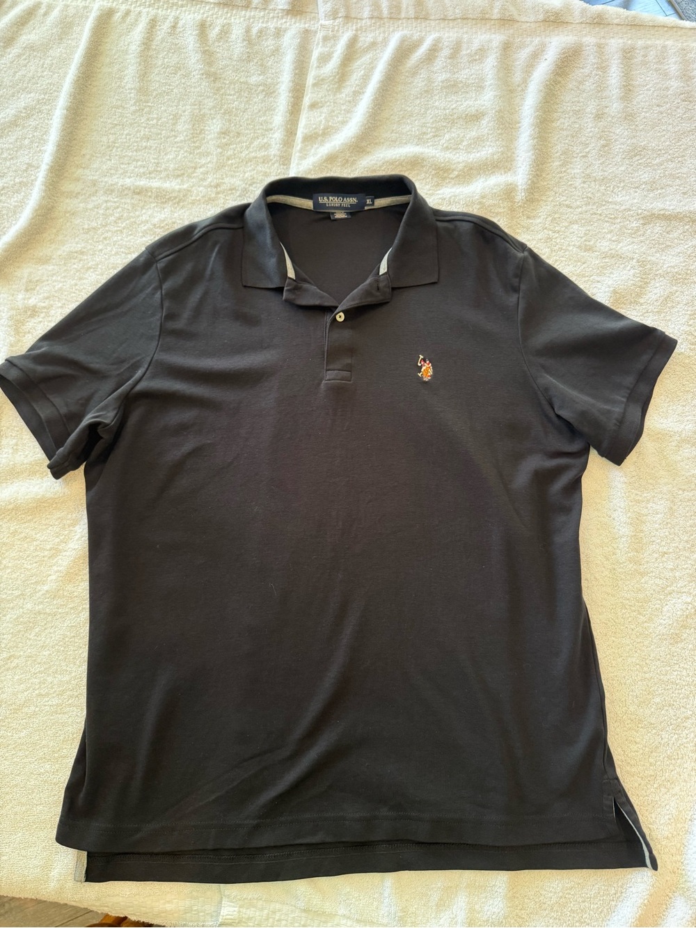 U.S. Polo Assn. Black Men's Polo with Embroidered Logo